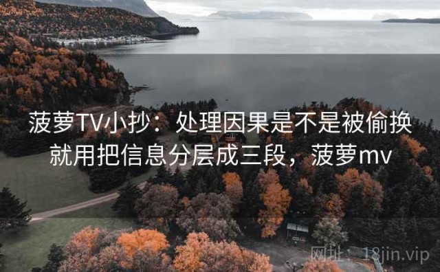 菠萝TV小抄：处理因果是不是被偷换就用把信息分层成三段，菠萝mv